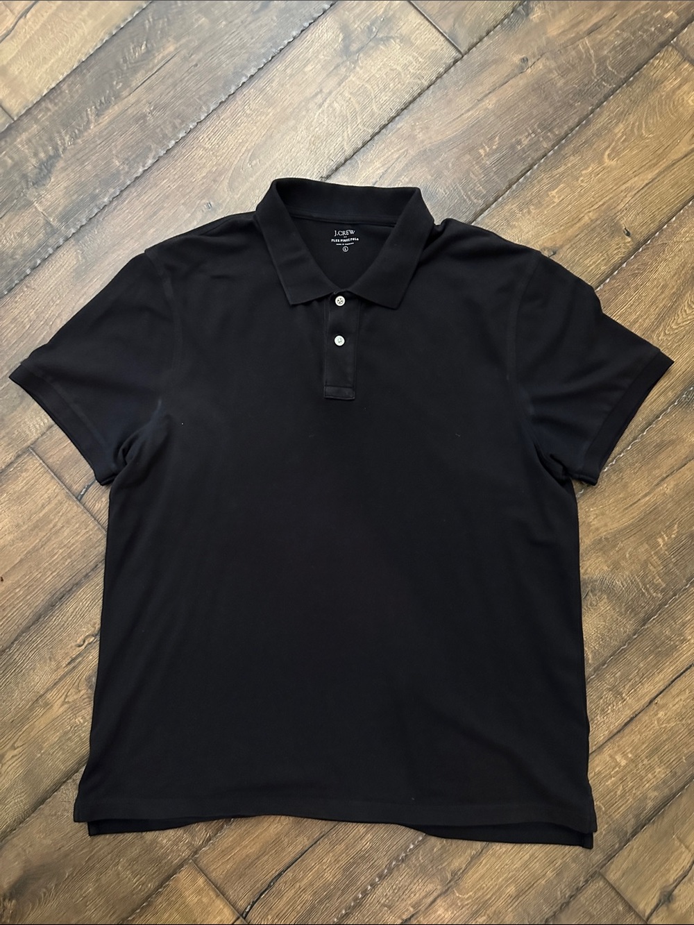 J. Crew Men’s Black Polo with Classic Two-Button Placket size large